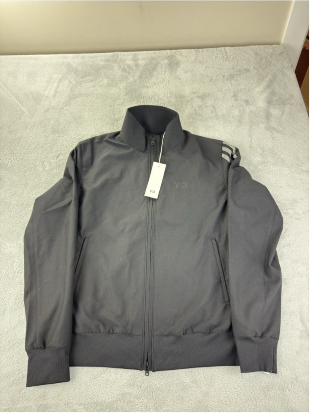 Y-3 3 Stripe Refined Wool Track Top Black NWT Men's Size Large IB0388 Style
